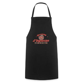 Becoming A Vegetarian Is A Big Missed Steak - Cooking Apron - black - Front - AI Model Male 185 dark (185cm)