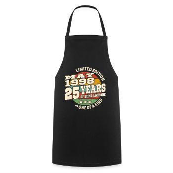Awesome since may 1998 - 25 years old - Cooking Apron - black - Front - AI Model Male 185 dark (185cm)
