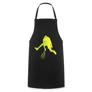Tennisspieler Tennisschläger Tennisplatz Geschenk - Kochschürze - Schwarz - Vorne - AI Model Male 185 dark (185cm)