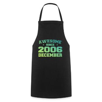 Birthday December 2006 - Gift December 2006 - Cooking Apron - black - Front - AI Model Male 185 dark (185cm)