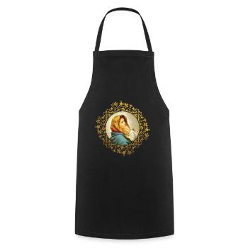 Marie et l'enfant Jésus - Tablier de cuisine - noir - Devant - AI Model Male 185 dark (185cm)