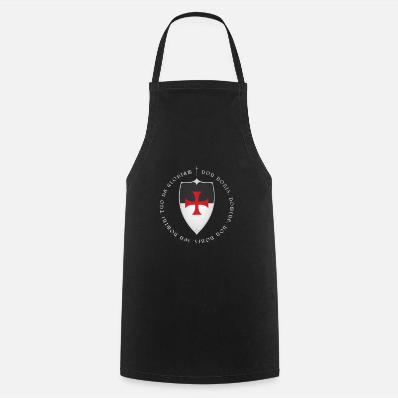 Devise et croix des croisés des Templiers - Tablier de cuisine - noir