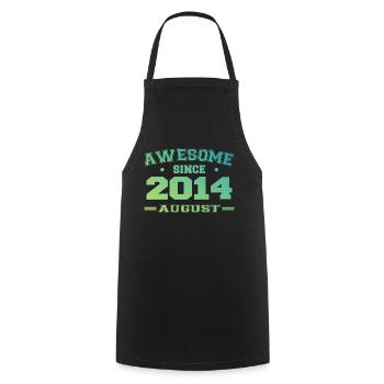 2014 Août Année Naissance Anniversaire Août 2014 - Tablier de cuisine - noir - Devant - AI Model Male 185 dark (185cm)