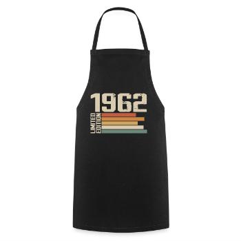 1962 Vintage - Retro 1962 Cadeau Anniversaire 1962 - Tablier de cuisine - noir - Devant - AI Model Male 185 dark (185cm)