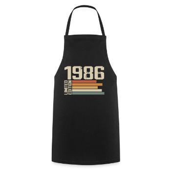 1986 Vintage - Retro 1986 Birthday Gift 1986 - Cooking Apron - black - Front - AI Model Male 185 dark (185cm)
