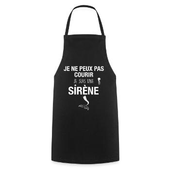Je Suis Une Sirene je peux Pas Courir Cadeau Amie - Tablier de cuisine - noir - Devant - AI Model Male 185 dark (185cm)