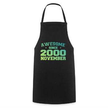 Born November 2000 Birthday Gift November 2000 - Cooking Apron - black - Front - AI Model Male 185 dark (185cm)