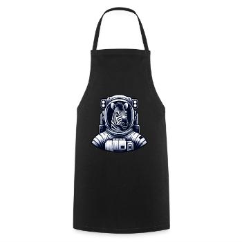 zebra astronaut cosmonaut space travel space - Cooking Apron - black - Front - AI Model Male 185 dark (185cm)