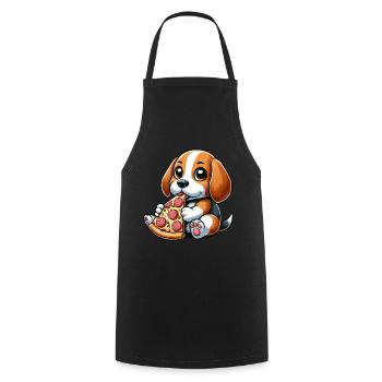 Hund Beagle Pizza Pizzaliebhaber Käse - Kochschürze - Schwarz - Vorne - AI Model Male 185 dark (185cm)