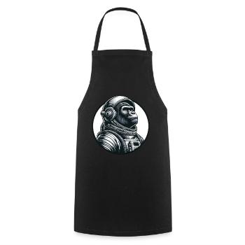 Schimpanse Astronaut im Weltraum - Kochschürze - Schwarz - Vorne - AI Model Male 185 dark (185cm)