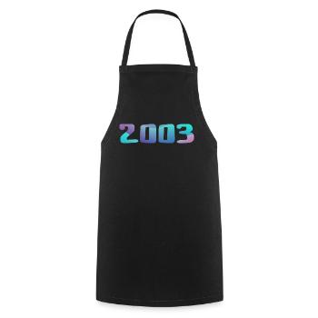 Geburtstagsgeschenk 2003 Jahrgang 2003 Retro 2003 - Kochschürze - Schwarz - Vorne - AI Model Male 185 dark (185cm)