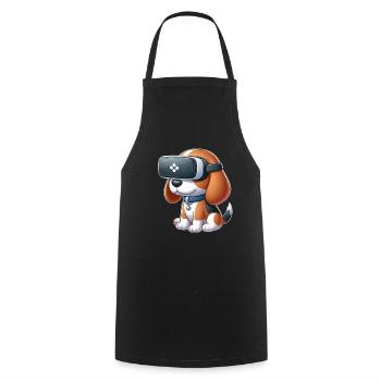 Beagle Dog VR Gamer Gaming Science Fiction - Cooking Apron - black - Front - AI Model Male 185 dark (185cm)