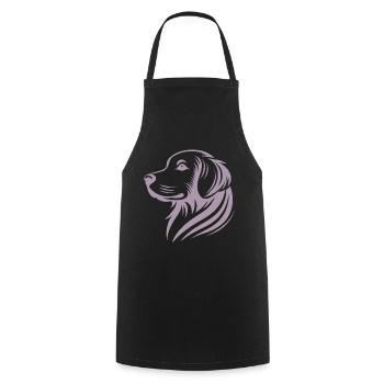 Golden Retriever Kopf Silhouette minimalistisches - Kochschürze - Schwarz - Vorne - AI Model Male 185 dark (185cm)