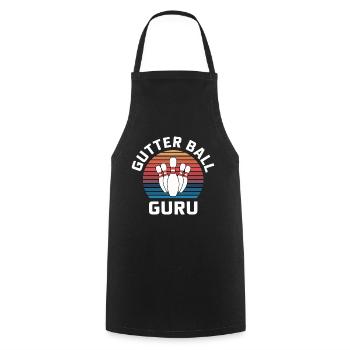 Gutter Ball Guru 15 - Kochschürze - Schwarz - Vorne - AI Model Male 185 dark (185cm)
