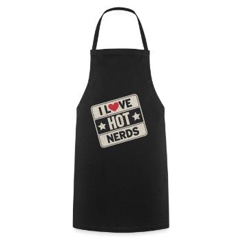 I Love Hot Nerds 24 - Kochschürze - Schwarz - Vorne - AI Model Male 185 dark (185cm)