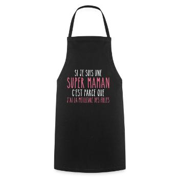 J'ai la meilleure des filles - Tablier de cuisine - noir - Devant - AI Model Male 185 dark (185cm)
