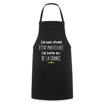 j'ai pas choisi d'être marseillaise - Tablier de cuisine - noir - Devant - AI Model Male 185 dark (185cm)