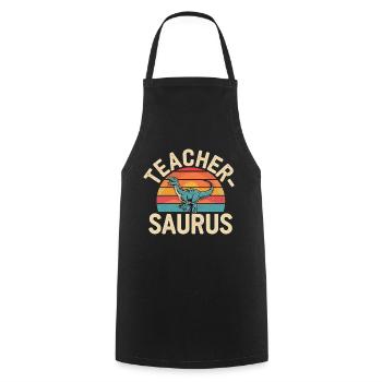 Teacher-saurus 16 - Kochschürze - Schwarz - Vorne - AI Model Male 185 dark (185cm)