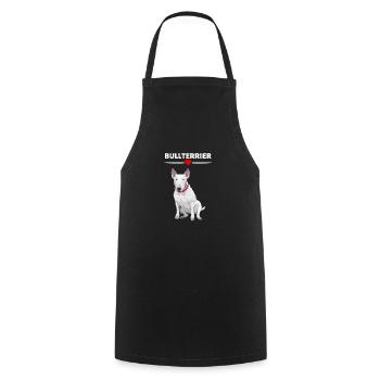 Bull terrier - Cooking Apron - black - Front - AI Model Male 185 dark (185cm)