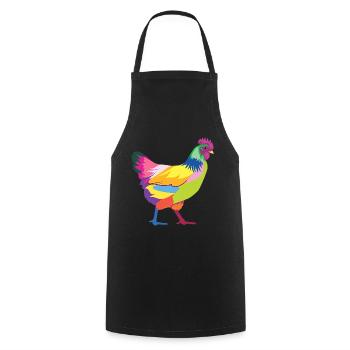 Buntes Huhn-T-Shirt Regenbogen T-Shirt Geschenk - Kochschürze - Schwarz - Vorne - AI Model Male 185 dark (185cm)