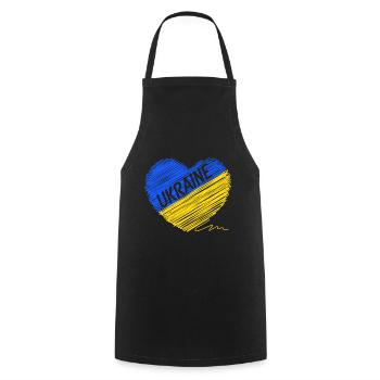 Ukraine Flag - Pray For Ukraine - Viva Ukraine - Cooking Apron - black - Front - AI Model Male 185 dark (185cm)