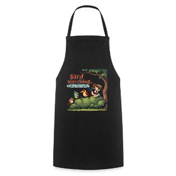 Bird Watching - Legally Stalking Nature - Cooking Apron - black - Front - AI Model Male 185 dark (185cm)