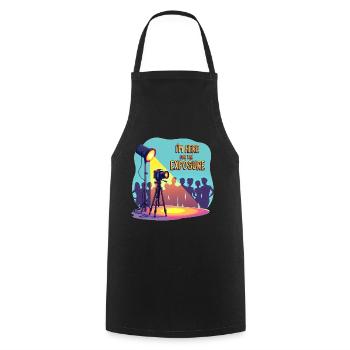 I'm Here For The Exposure Fotograph Videograph - Cooking Apron - black - Front - AI Model Male 185 dark (185cm)