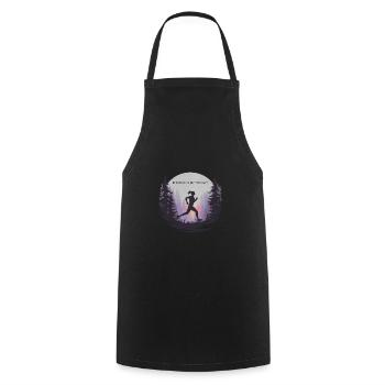 La course à pied est ma thérapie – Courir dans la nature - Tablier de cuisine - noir - Devant - AI Model Male 185 dark (185cm)