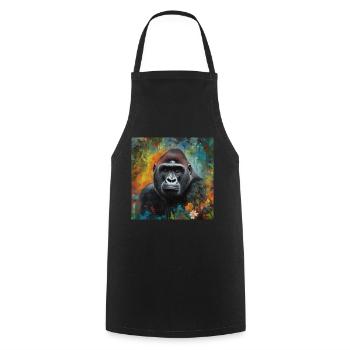 DER GORILLA IM DSCHUNGEL - Kochschürze - Schwarz - Vorne - AI Model Male 185 dark (185cm)