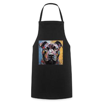 Staffordshire Bull Terrier - Cooking Apron - black - Front - AI Model Male 185 dark (185cm)