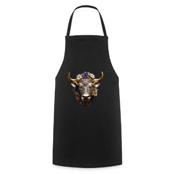 DIE TAURUS DESIGN ART DIGITAL - Kochschürze - Schwarz - Vorne - AI Model Male 185 dark (185cm)