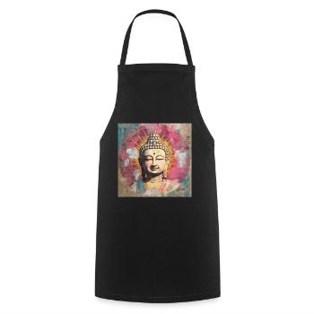 BUDDHA ZEN MEDITATION - Cooking Apron - black - Front - AI Model Male 185 dark (185cm)