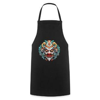MASQUE BALINAIS INDONESIE - Tablier de cuisine - noir - Devant - AI Model Male 185 dark (185cm)