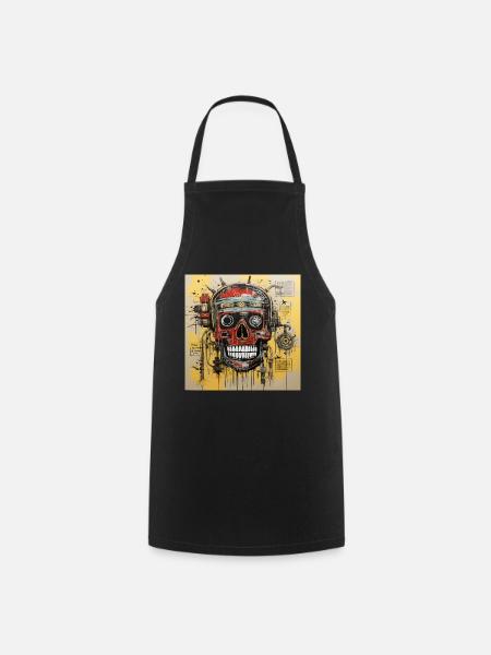SKULL STREET ART - Cooking Apron - black