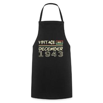 1943 December 1943 Jubilee December 1943 - Cooking Apron - black - Front - AI Model Male 185 dark (185cm)