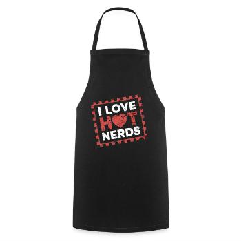 I Love Hot Nerds 21 - Kochschürze - Schwarz - Vorne - AI Model Male 185 dark (185cm)
