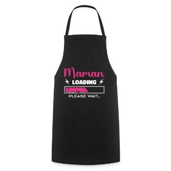 Mom loading Please Wait... - Cooking Apron - black - Front - AI Model Male 185 dark (185cm)