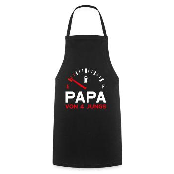 VATER VIER SÖHNE PAPA VON 4 JUNGS VATERTAG - Kochschürze - Schwarz - Vorne - AI Model Male 185 dark (185cm)