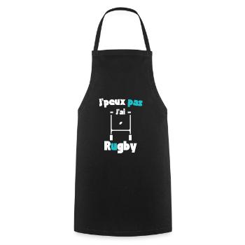 J'peux pas j'ai rugby - Tablier de cuisine - noir - Devant - AI Model Male 185 dark (185cm)