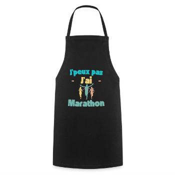 Ich kann keinen Marathon - Kochschürze - Schwarz - Vorne - AI Model Male 185 dark (185cm)