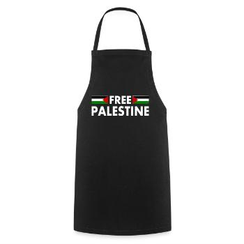 Free palestine - Kochschürze - Schwarz - Vorne - AI Model Male 185 dark (185cm)