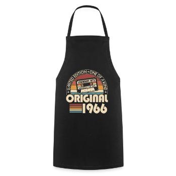Born in 1966 Vintage Vintage Birthday Retro - Cooking Apron - black - Front - AI Model Male 185 dark (185cm)