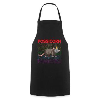 Waschbär Design für Possum und Beutelratte - Kochschürze - Schwarz - Vorne - AI Model Male 185 dark (185cm)