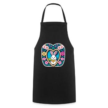 Osterhase viele Blumen Blume - Kochschürze - Schwarz - Vorne - AI Model Male 185 dark (185cm)