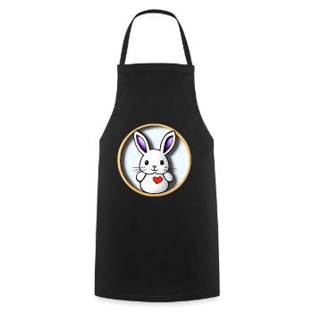 Niedlicher Hase Osterhase - Kochschürze - Schwarz - Vorne - AI Model Male 185 dark (185cm)