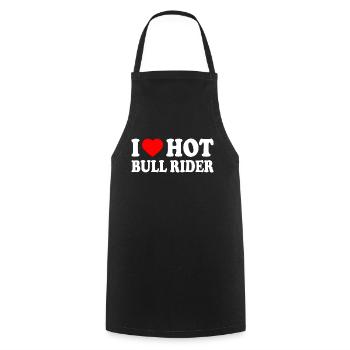 I love hot bull rider - Kochschürze - Schwarz - Vorne - AI Model Male 185 dark (185cm)