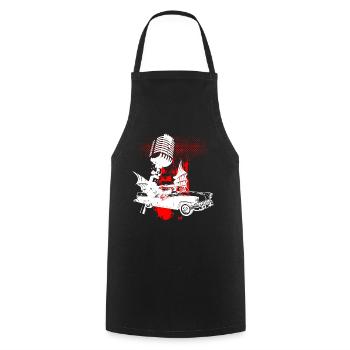 Auto Rockabilly Trash Polka - Cooking Apron - black - Front - AI Model Male 185 dark (185cm)