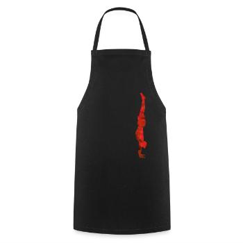 Yoga Stand de la main rouge - Tablier de cuisine - noir - Devant - AI Model Male 185 dark (185cm)
