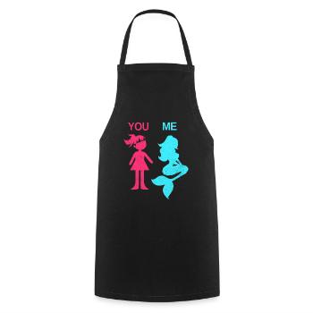 Mermaid - Cooking Apron - black - Front - AI Model Male 185 dark (185cm)