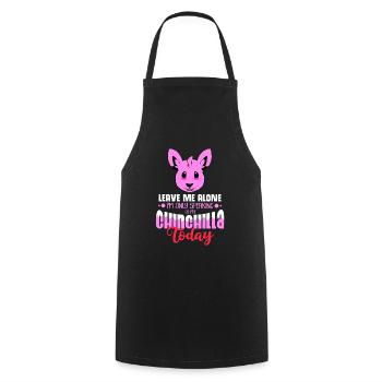 Chinchilla Gift South America Rodent Pet - Cooking Apron - black - Front - AI Model Male 185 dark (185cm)
